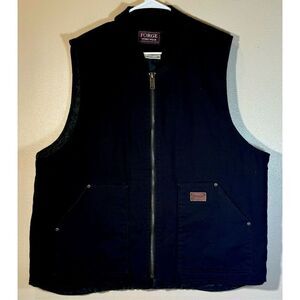 Forge Workwear Canvas Zip Up Black Vest Men's Size XL Tall
